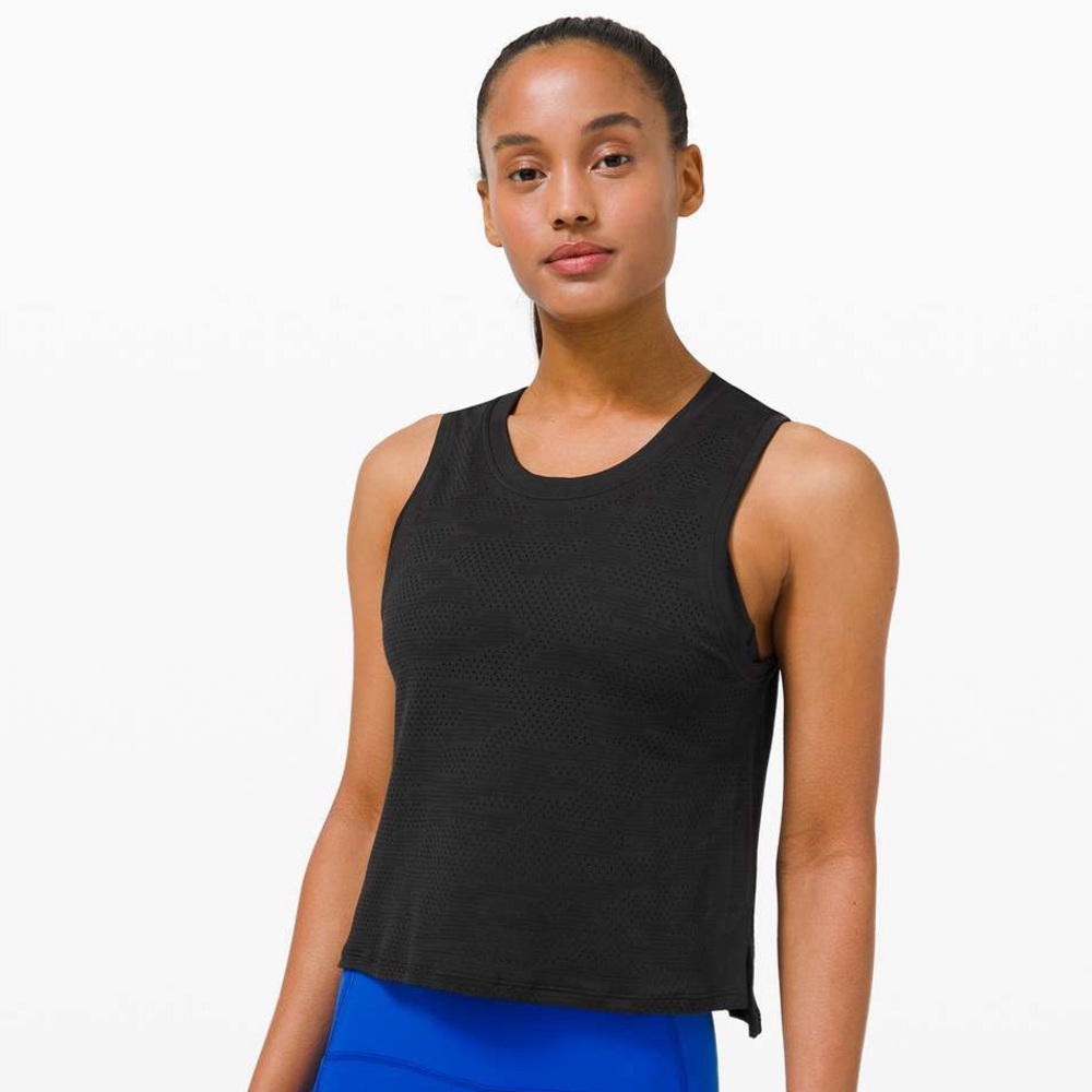 lululemon train to be tank *camo size 6